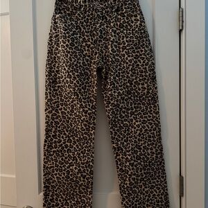 Abercrombie & Fitch High Rise Leopard Print Jeans